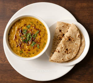 Dal Fry + Tawa Roti (2 Pieces)