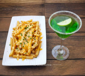 Cheese Fries + Green Apple Tini