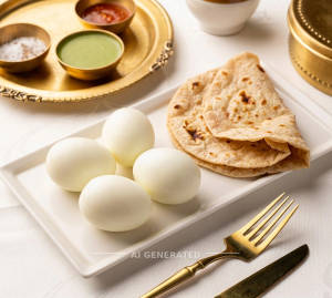 Boiled Egg(4) + Simple Roti (2 Pieces)