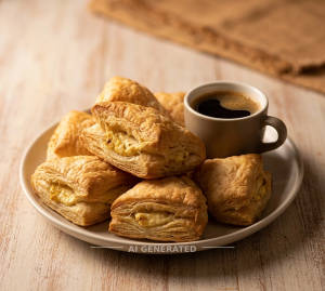 Paneer puff any + Espresso black coffee [30 ml]