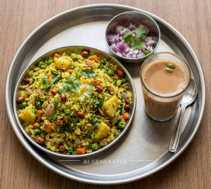 Special Veg Poha + Special Tea