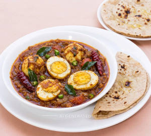 Egg Hyderabadi + Roti (1 piece)