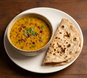 Dal Fry + Plain Tandoori Roti (2 pieces)