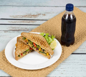 Veg grilled sandwich + Cold drink