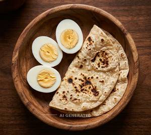Boiled Plain Egg ( 2 Piece) + Tawa Roti (2 Pieces)