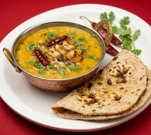 Dal Tadka + Tandoori Roti (2 pieces)