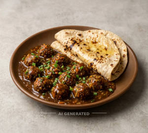 Manchurian [Gravy] + Tawa Butter Roti [2 Pieces]