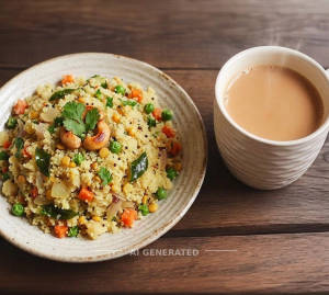 Upma + Tea