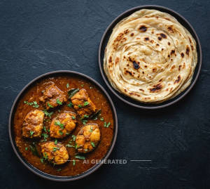 Fish Curry + Tandoori Plain Paratha (1 piece)