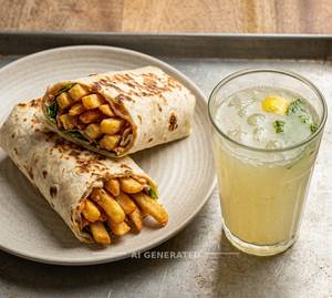 Fries Wrap + cold drink 