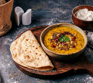Dal Tadka + Tawa Roti (2 pieces)