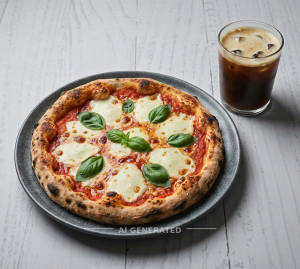 Margherita Pizza + Cold Coffee