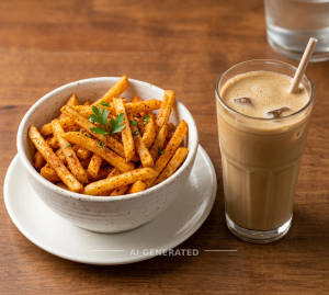 Peri Peri Fries + Cold Coffee