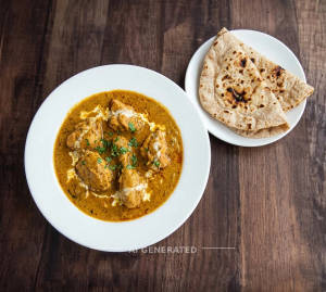 Chicken curry + Tawa rotti (2 pieces)