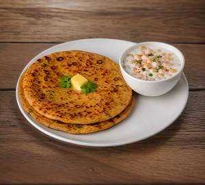2 Aaloo Parantha With Boondi Raita