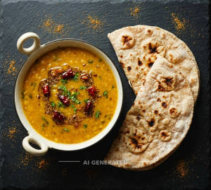 Dal Tadka + Tandoori Roti (2 pieces)
