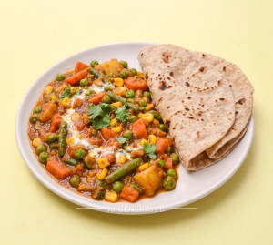 Mix Veg + Plain Chapati (2 pieces)