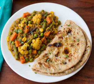 Mix Veg + Tandoori Butter Roti (2 Pieces)