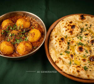 Aloo Dum + Butter Tandoori Roti (1 piece)