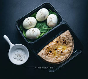 Boiled Egg [4 Eggs] + Desi Butter Roti [1 Piece]