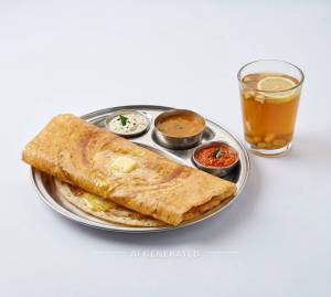 Butter Masala Dosa + Lemon Tea