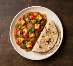 Kadhai Paneer + Tawa Roti (2 pieces)