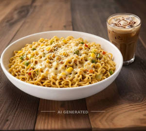 Cheese Maggi + Cold Coffee