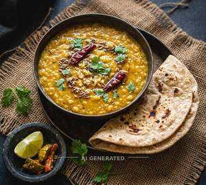 Dal Tadka + Tawa Roti (2 Pieces)