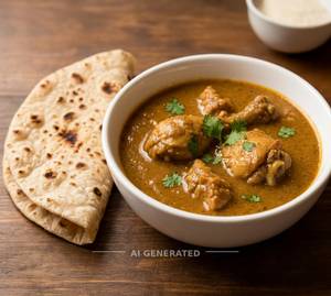 Plain Chicken Gravy + Chapati (2 Pieces)