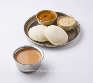 Idli Sambhar [2 Pieces] + Tea