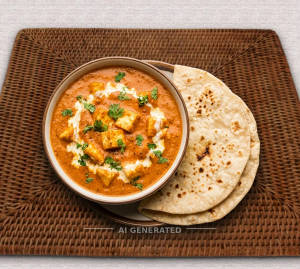 Cheese paneer masala + Plain roti (2 pieces)