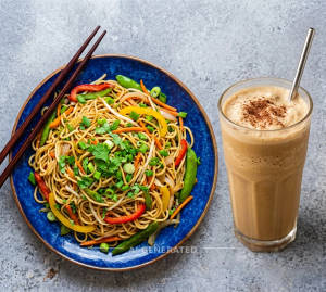 Special Veg Noodles + Cold Coffee