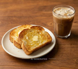 Butter Bread Roasted + Cold Coffee