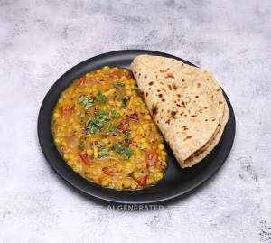 Dal Fry + Sada Roti (2 Pieces)