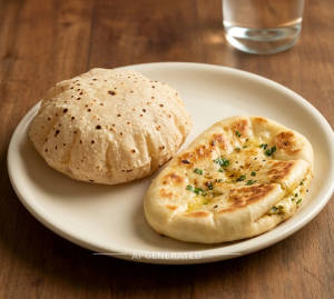 Plain Pulkha + Paneer Kulcha (1 piece)
