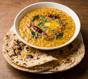 Dal Fry + Tandoori Roti (2 pieces)