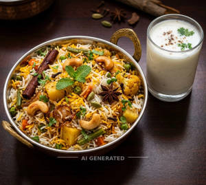 Hyderabadi Biryani + Buttermilk