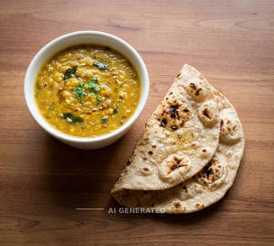 Dal Fry + Tandoori Roti (2 pieces)