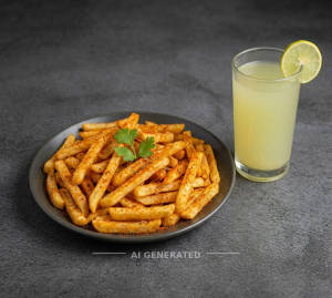 Masala French Fries + Fresh Lime Juice