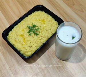 Plain khichdi [250g] + Buttermilk [200 ml]