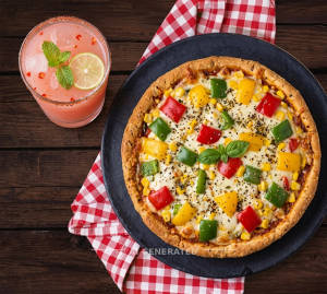 Capsicum Pizza Pie + Chilli Guava Mocktail