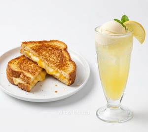 Cheese Sandwich + Lemon Sweet Soda Ice Float