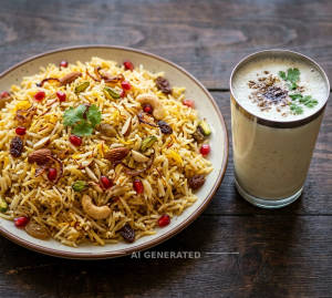 Kashmiri Pulao + Butter Milk