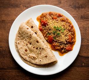 Sev Tomato + Tawa Chapati (2 Pieces)