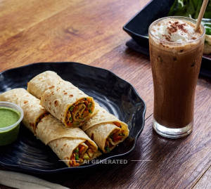Veg Roll + Cold Coffe