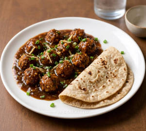 Veg Manchurian gravy + Chapati (2 pieces)