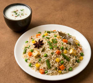Veg Pulav + Butter Milk