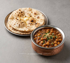 Chole Masala + Tandoori Roti (2 Pieces)