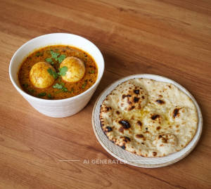 Egg Curry 2ps + Tandoori Roti (1 piece)