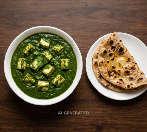 Paalak Paneer + Tandoori Butter Roti (1 piece)